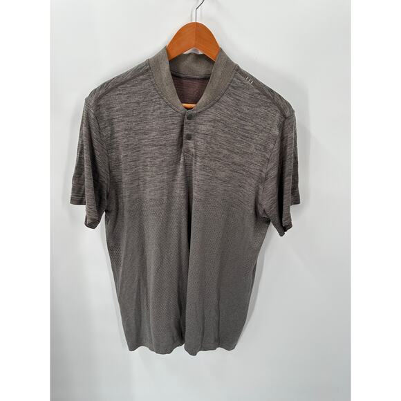 Lululemon Metal Vent Breathe Colarless Polo in Graphite Grey / Lunar Rock // XL - Picture 4 of 13